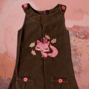 Younghearts Corduroy Appliqué Embroidered Dress